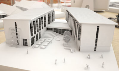 Model of Papdale Halls of Residence
