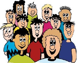 Cartoon image of a group of children