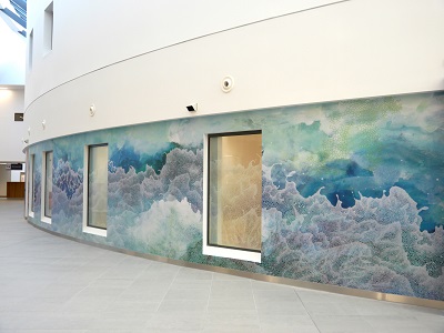 Waves mural at the Balfour Hospital.
