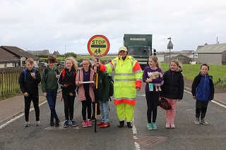 Lollipop lady Joan Brammah. 