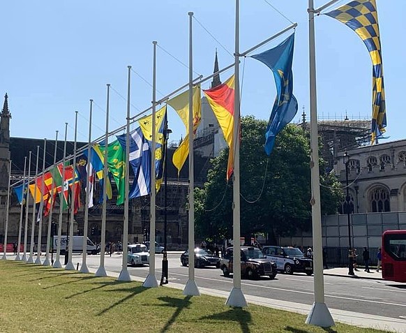 County flags at Parliament Square