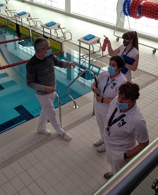 Derek Allan at the swimming pool.