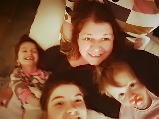 Georgia with her girls.