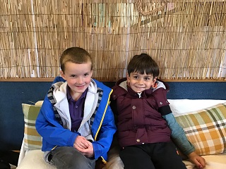 Pupils Fionn and Kian. 