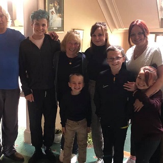 Maureen with her family.