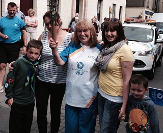 Maureen with baton.