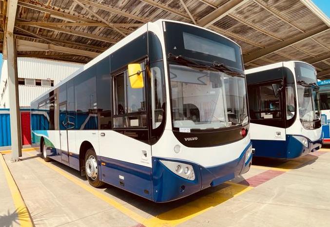 Photograph of new buses due to arrive in Orkney in October 2021.