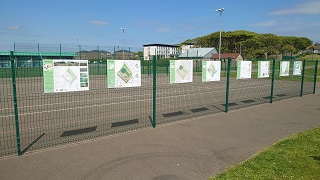 Papdale Community Park boards on display for public viewing.