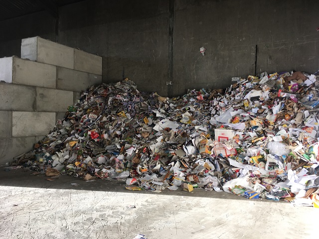 Paper recycling bay at the Council's Chingliebraes waste transfer station