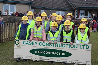 St Andrews Primary School Pupil Council members were part of the turf cutting celebrations.