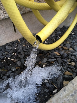 Frozen hosepipe.