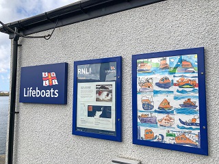 Pictures displayed at the Lifeboat building.