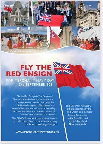 Publicity leaflet - Fly the Red Ensign for Merchant Navy Day 3rd September 2021