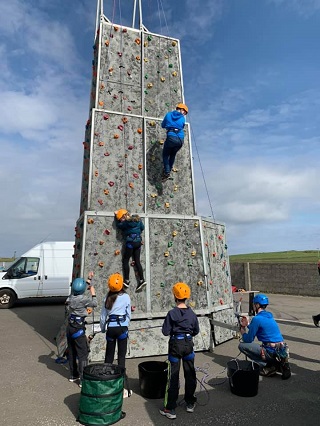 Outdoor education - climbing wall.