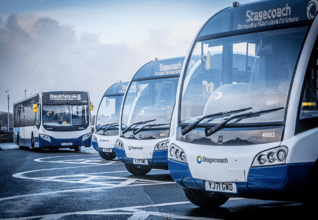 New Optare buses have arrived in the county. completing Orkney's complement of 34 new low emissions fully accessible buses for public bus and school bus services operated in the county by Stagecoach.