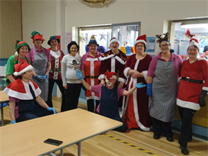 Papdale team get in the spirit on Christmas lunch day!