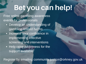Save the date - free online gambling awareness event - “Bet you can help!”