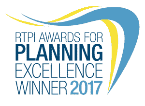 RTPI (Royal Town Planning Institute) 2017 winner logo.
