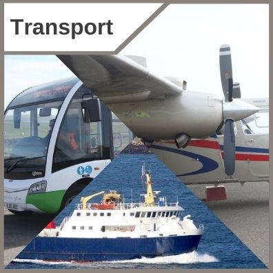 Transport - Bus, plane and ferry