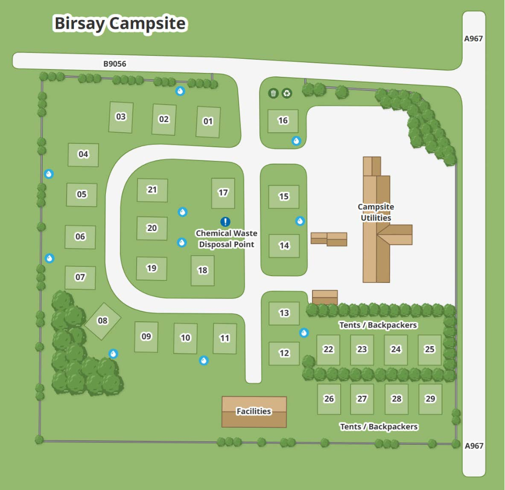 Birsay Campsite map