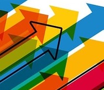 colourful arrows pointing northeast