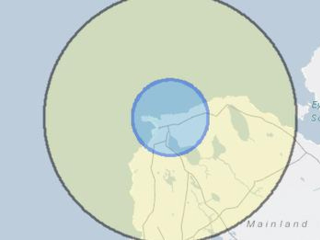 a map with a highlighted area in a circle