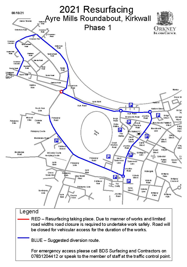 map of a diversion route