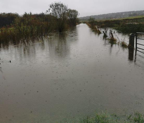 Flooded footpath