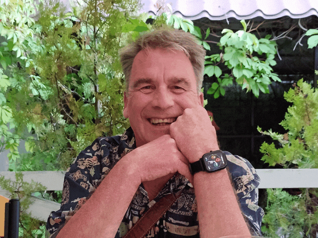 a man smiling