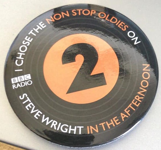 steve wright bbc 2 black and orange badge