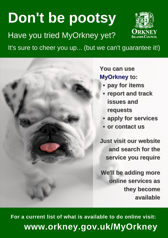 An Orkney Islands Council Poster about not pootsing