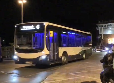 Stagecoach bus coming off a boat