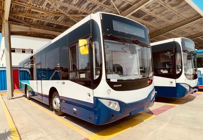 2 parked buses