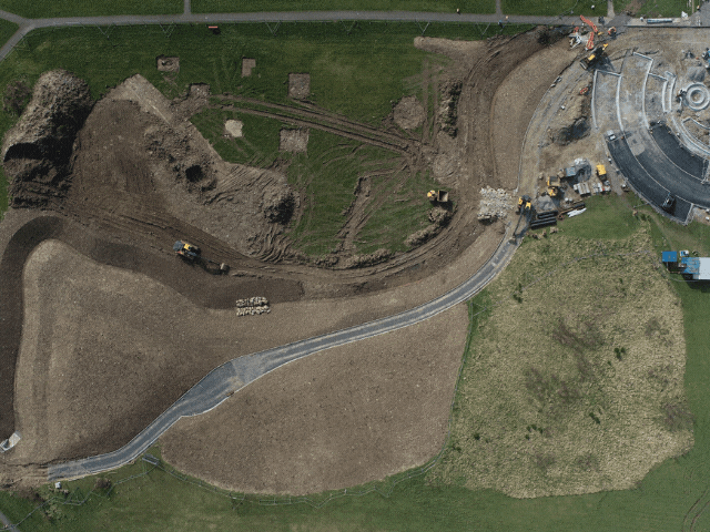 Aerial view of a new playground