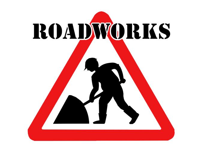 A roadworks sign