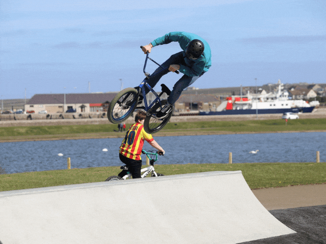 Skate Park with a boy on his bike