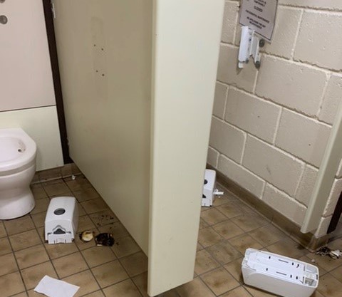 vandalised toilets
