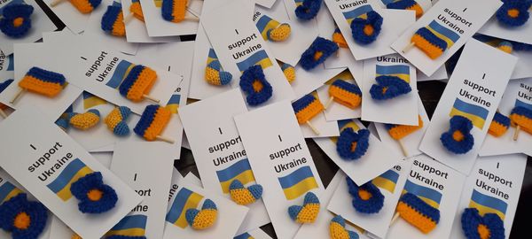 Ukraine pin flower badges