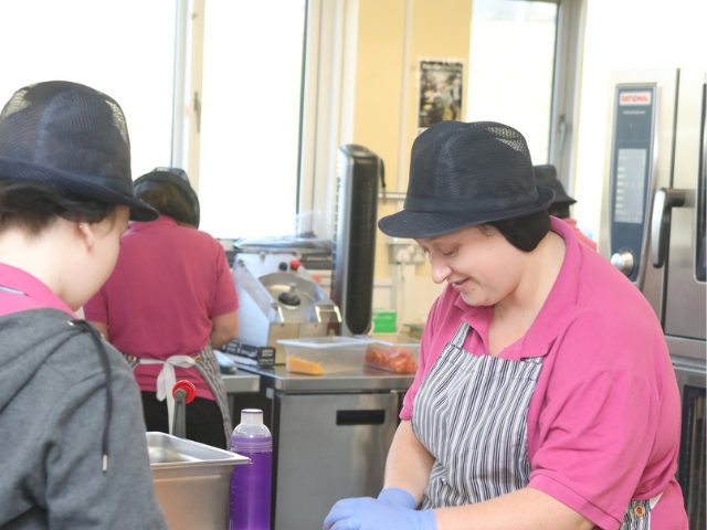 dinner ladies preparing food