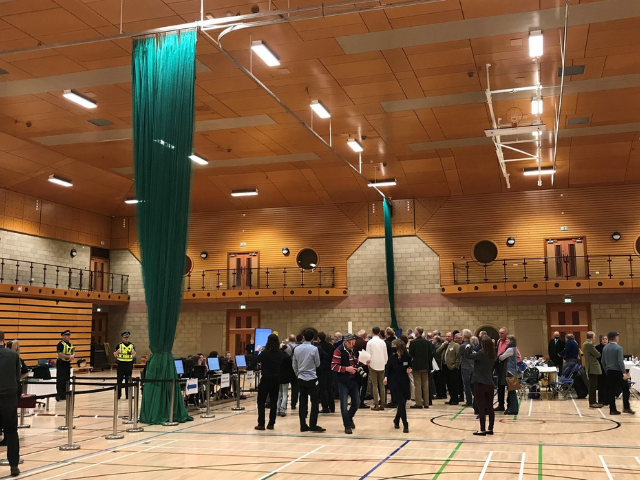 people at the voting centre