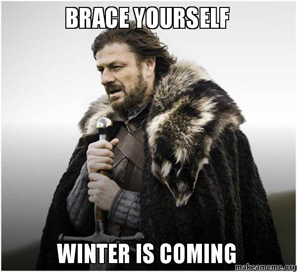 a man in a fur coat telling us to brace ourselves as winter is coming